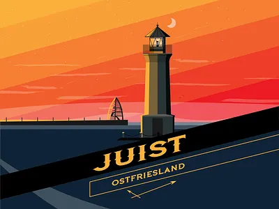 Illustration „Juist“ east frisia illustration illustrator juist lighthouse vector vektorrock