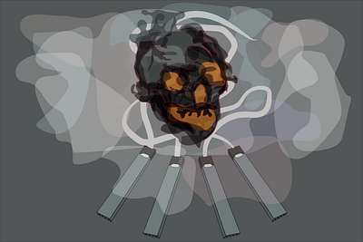 Anti-Vape Comittee design illustration illustrator skull vaping vector