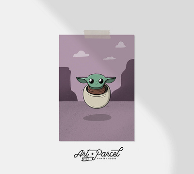 Baby Yoda Fan Art art art print art prints digital illustration fan art for sale fun illustration kids poster star wars yoda