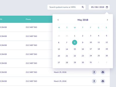 EMR Calendar backoffice calendar ui datepicker ui ux