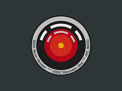 hal 9000 - mission patch badge chevron cosmos design discovery dribbbleweeklywarmup emblem flat hal 9000 illustration kubrick label mission odyssey patch space sticker stripe universe vector