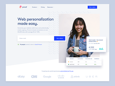 Proof homepage branding design home page proof website