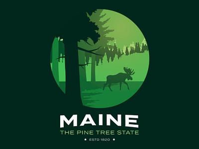 Home badge art flat design graphic design logo design maine new england outdoors states vector art