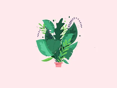 Thrive brush design drawing graphic houseplants illustration leaves plantillustration plants pots procreate texture vector