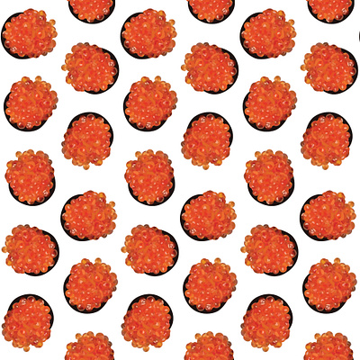 salmon roe bright illustration orange pattern pattern art pattern artist pattern design salmon surface pattern surface pattern design sushi sushi roll