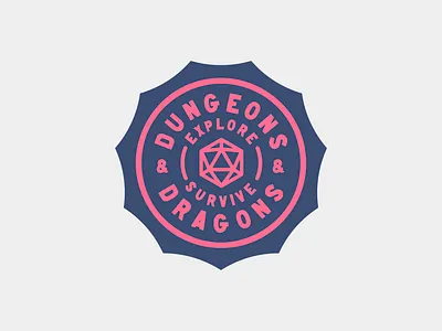 Dungeons & Dragons Badge badge branding dice dnd dungeons dragons icon kernclub logo type badge typography