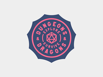 Dungeons & Dragons Badge badge branding dice dnd dungeons dragons icon kernclub logo type badge typography