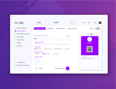 Nova Digital Marketing Platform api app campaigns card designer design gpay graphic designer logo media icon mobile wallet nova platform product design progress bar subscribers texting icon ui user ux design web design