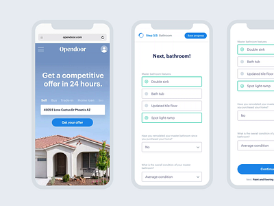 Onboarding flow optimization flow form landing mobile onboarding opendoor product real estate ui ui design web webdesign