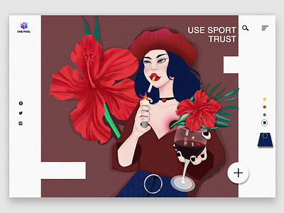 The flower girl branding colour design dream illustration landscape ui web