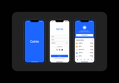 Coinix | App Design app appdesign brand design designer dribbble graphic design project ui uidesign uiux uiuxdesign work