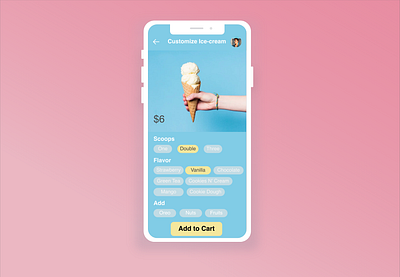 DailyUI 033 Customize Product customize product dailyui033 dailyui33 icecream mobile app mobile design