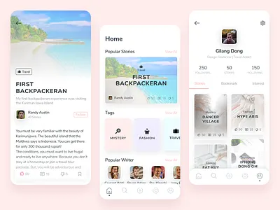 Story Telling App android app branding dashboad design details homepage ilustration ios landing page logo mobile onboarding profile ui ux web design writer