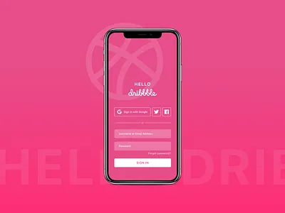 Hello dribbble! dribbble sign in ui