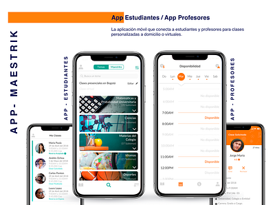 App Maestrik Estudiantes / Profesores app education mobile ui