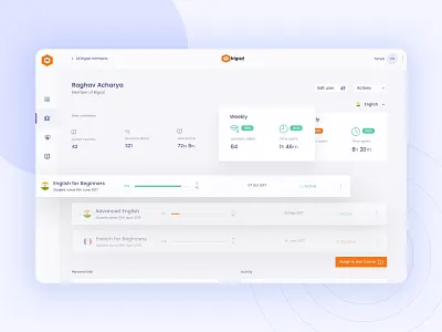 Elearning Dashboard Bigazi dashbord design icon ui ui design ui ux design ux vector web