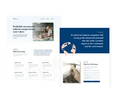 Landing Page Ethical Investment Firm design landing page landingpagedesign ui design web design
