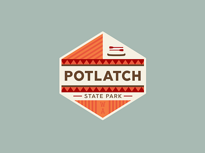 Potlatch State Park Badge badge building design illustration lines pacific coast potlatch state park washington state