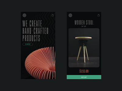 Mobile Store UX Design dark app dark ui decor ecommerce ecommerce app ecommerce shop interior design minimal mobile ui product design stores ux design web design website design wood