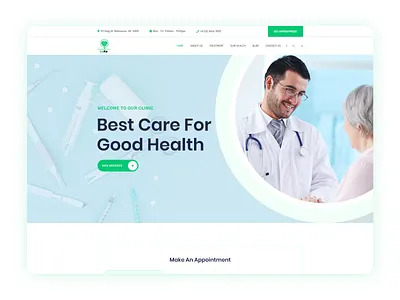 Medical Homepage Design branding clean ui clicnic homepage hospital material medical medical website design medicine typography ui ux