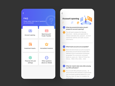 New FAQ design for Lu-Global APP