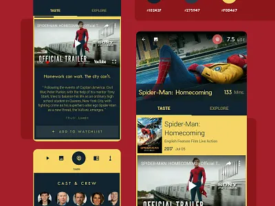Tasteplore Dynamic Themes design ui