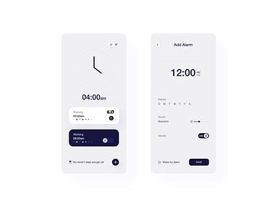 Minimalist alarm design design minimal ui