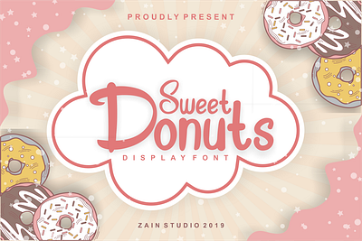 Sweet Donuts Display Font alphabet art baby cartoon childish children colorful comic doodle drawing education funny kid modern playful poster school sweet typeface typography