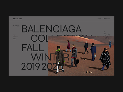 Balenciaga Minimal Home Fall Winter "Ethnic Landscape" balenciaga branding clean concept design ethnic fashion landscape luxury minimal moda typography ui ui design ux wear web webdesign website