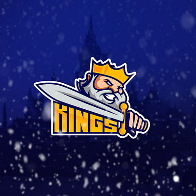 Kings mascot branding crown defender illustration king kingdom logo mascot sports logo sword vector