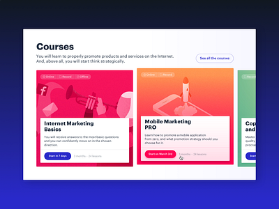 LVL80 Marketing School Website button card education hover illustration landing marketing mobile school study ui ux web