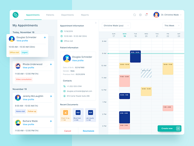 Medical App Dashboard app appointment calendar cards clean dashboard event illustration medical medical app medicine product product design schedule tablet tasks ui web web design website