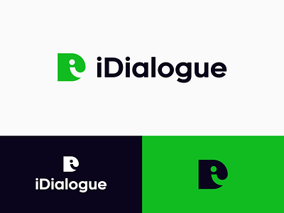 iDialogue - Logo Design branding design di logo dialog dialogue face funlogo icon logo logo design logodesign logotype logotypes mark minimal monogram logo negative space logo tech logo
