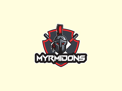 MYMIDONS Cricket Team Logo batch cool logo cricket design helmet illustration logo logo design logotype myrmidons team vector warrior