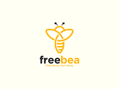 FreeBea Logo bea black branding clean cool design free gold honey illustraion illustrator logo logo design logodesign make money simple vector yellow