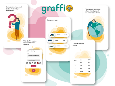 Onboarding screens for Graffio app application design flat graffio illustration interface onboarding onboarding screen onboarding ui ui ux vector