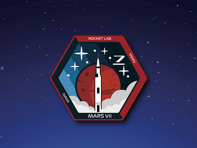 Mission Patch - Mars VII design dribbleweeklywarmup illustraion logo mars mission nasa patch space ui weekly challenge weeklywarmup