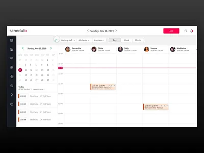Schedulix admin dashboard admin design adobe xd animated appointment book calendar dashboad design interaction management system prototype ui ux