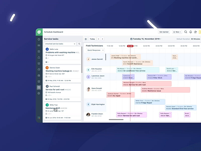 Launching Field Service Management animation appointments helpdesk insights interface music problem schedules service service design technicians tickets trend ui workforce