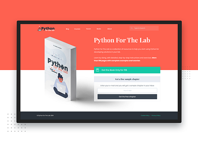 Web and Book Cover book cover coding color palette illustration python red interface redesign ui web design