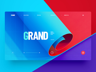 GRAND / Graphic Design 3d branding design flat geometry illustration minimal paper portfolio site typography ui ux web