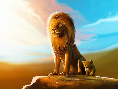 LION KING adobe android animal artist characterdesign design designer digital forest hollywood illustraion movies