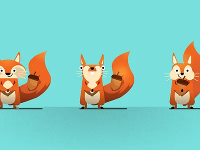 Squirrel – Character Variations character character design design flat illustration illustrator photoshop vector