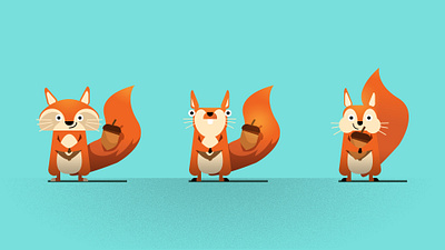 Squirrel – Character Variations character character design design flat illustration illustrator photoshop vector