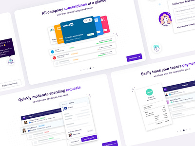 Spendesk: Welcome Slider interface onboarding saas slider spendesk ui ux walkthrough