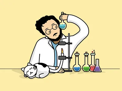 The experiment bottle cat experiment illustration