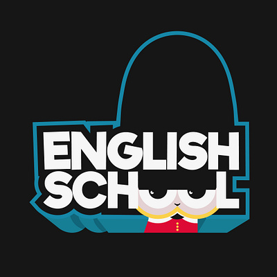 English School design illustration logo ui