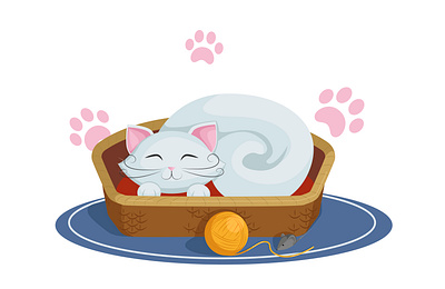 sleeping cat animal animal illustration cat illustration vector