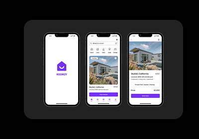 Roomzy | App Design app appdesign design designer dribbble graphic design latestwork project ui uidesign uiux uiuxdesign work