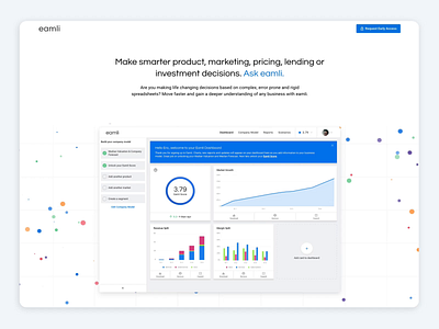 Eamli Landing Page animation app blue charts dashboad dashboard ui dashboard ui design design figma fintech green interface list notification product product design score ui ux